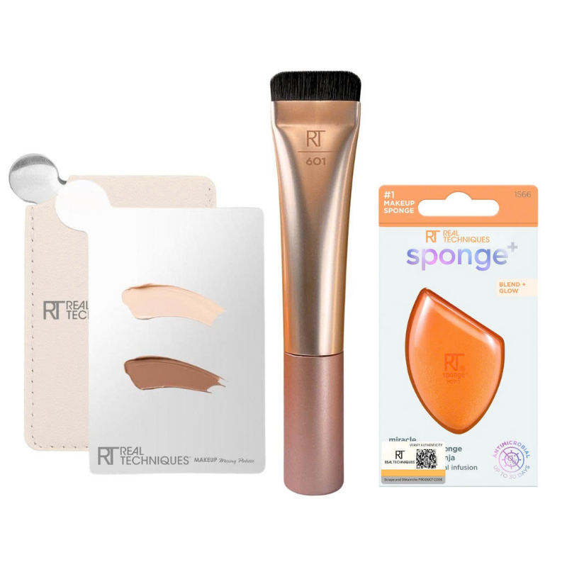 Bộ Ba Hoàn Thiện Lớp Nền Chuẩn Makeup Artist | Cọ Dàn Nền, Mút Trang Điểm & Bảng Dàn Nền